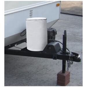 2111 White RV Propane Tank Cover Cylinder Protective RV Accessory, Single 20lb